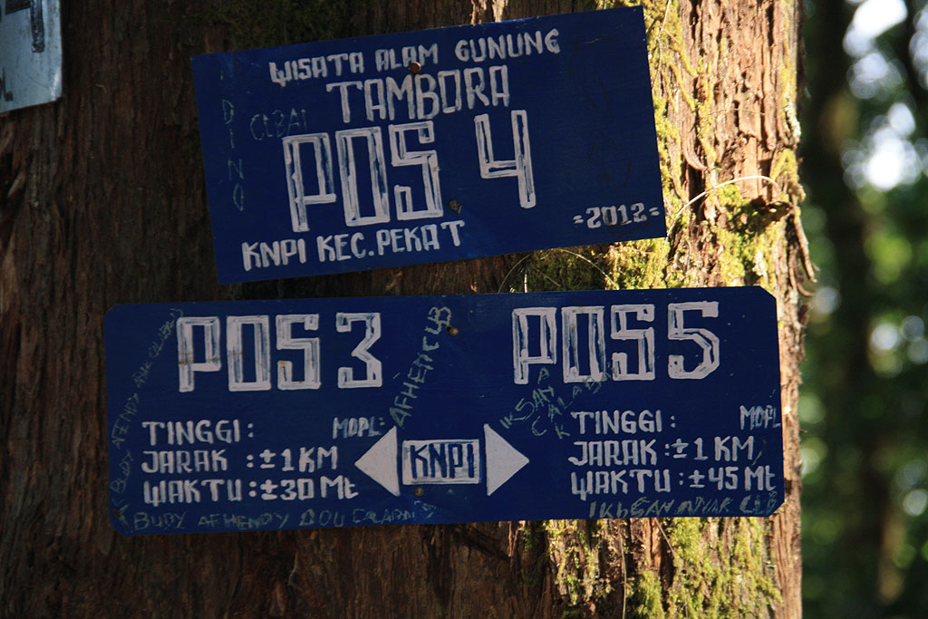 Post 4 board on Gunung Tambora