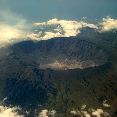 Aerial view of Gunung Tambora